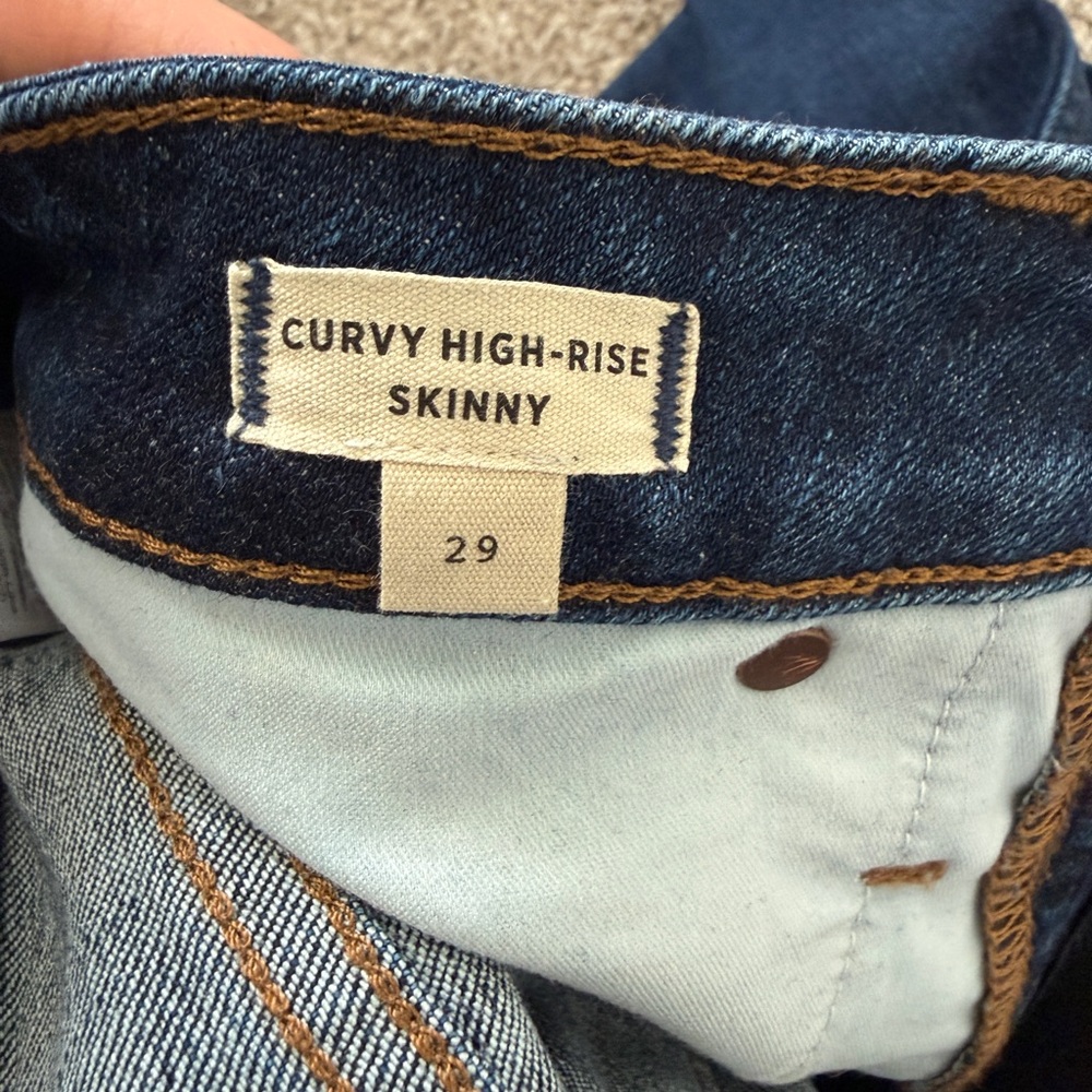Madewell, Women’s Curvy High-Rise Skinny Jeans - Dark Indigo Blue, Size 29